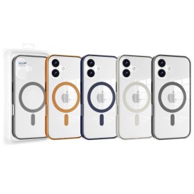 Funda para iPhone 17 Rígida Transparente con MagSafe y Borde de Color