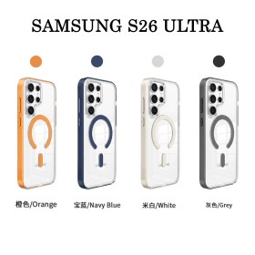 Funda para Samsung S26 Ultra Rígida Transparente con MagSafe y Borde de Color