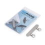 Tarjeta Metálica Ultrafina de Doble Gancho para Correa de Móvil (0,3 mm) – Plata