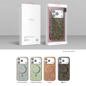 Funda para iPhone 16 Pro Premium OneGif TX-T01 con MagSafe Elegante y Bordes de Goma Efecto Metalizado