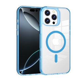Funda GStyle Transparente MagSafe para iPhone 12 Pro Max – Rígida y Antigolpes Azul
