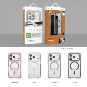 Funda PULOKA iPhone 17 Pro Transparente Antigolpes con MagSafe (Borde de Color)