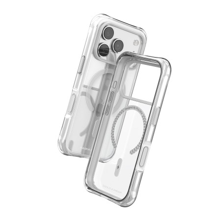 Funda PULOKA iPhone 16 Pro Max Transparente Antigolpes con MagSafe (Borde de Color) Blanco