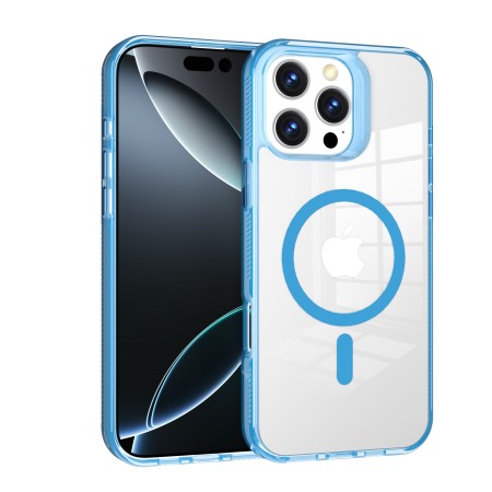 Funda GStyle Transparente MagSafe para iPhone 14 Pro Max – Rígida y Antigolpes - Color Azul Claro