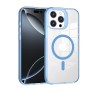 Funda GStyle Transparente MagSafe para iPhone 15 Pro Max – Rígida y Antigolpes - Color Azul