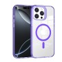 Funda GStyle Transparente MagSafe para iPhone 15 Pro Max – Rígida y Antigolpes - Color Morado