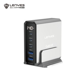 Cargador de Sobremesa GaN 140W con 5 Puertos (3x Tipo-C + 2x USB-A) con Carga Inteligente Multi-Dispositivo