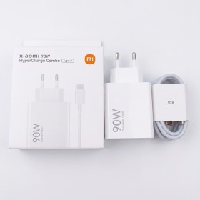 Cargador Original Xiaomi 90W HyperCharge Adaptador de Pared Blanco con Cable USB-C