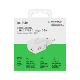 Cargador de Pared Original Belkin BoostCharge 25W USB-C en color Blanco WCA012kqWH