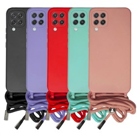 Compra al por Mayor la funda para Samsung A12 de silicona liquida con cuerda incluída