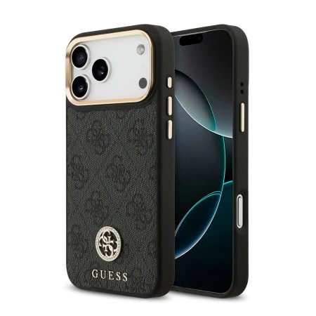 Funda Guess iPhone 17 Pro Negro MagSafe | 4G Strass Logo Gold