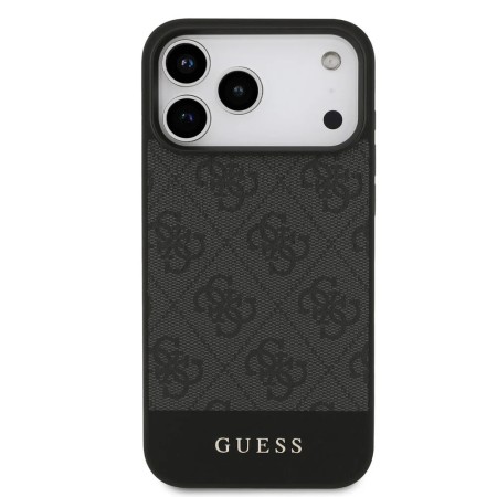 Compra al por Mayor la Funda Guess para iPhone 17 Pro Max – Colección 4G Bottom Stripe – Gris Oscuro