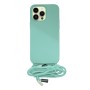Compra al Por Mayor la Funda de silicona suave con cordón para iPhone 14 Pro color Turquesa