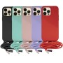 Compra al Por Mayor la Funda de silicona suave con cordón para iPhone 14 Pro Max