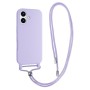 Compra al Por Mayor la Funda de silicona suave con cordón para Samsung A20s color Morado