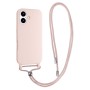 Compra al Por Mayor la Funda de silicona suave con cordón para Samsung A21s color Rosa