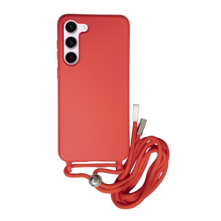 Compra al por Mayor la Funda de silicona suave con cordón para Samsung A54 5G en color Rojo