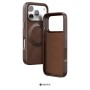 Compra al Por Mayor la Funda Puloka para iPhone 15 de Cuero Magnética Business con Soporte 360° Color Marron