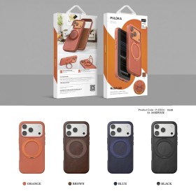 Funda Puloka iPhone 17 Cuero Magnética Business con Soporte | Wephone