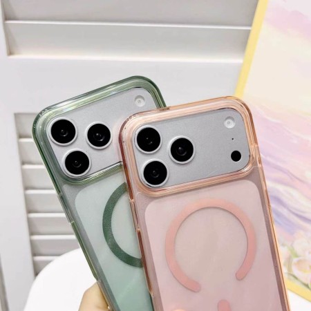 Cona al por Mayor la Funda para iPhone 17 Pro Rígida Liquid Ripple con MagSafe, efecto acuática Rosa
