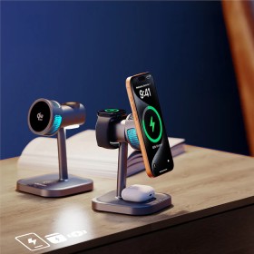 Cargador Inalámbrico 3 en 1 Lenyes PW323 Qi2.2 al por Mayor | WePhone