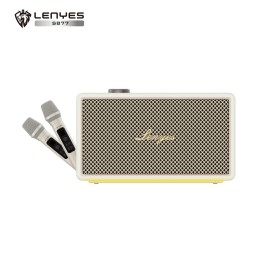 Altavoz Party Box Lenyes S877 Blanco de 200W Pico con Batería 4500mAh, con RGB y 2 Micrófonos de Carga Rápida 30W PD