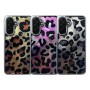 Compra al por Mayor la Funda para Samsung A16 con Estampado de Leopardo Brillante con Borde Metálico