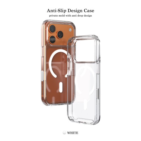 Compra al por mayor la funda PULOKA transparente para iPhone 13 Pro con MagSafe y borde Antigolpes color Blanco