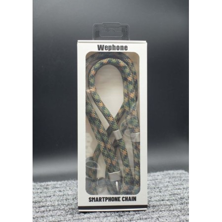 Correa Wephone largo de Nylon para Móvil con Adaptador de Tela Color Verde-Naranja
