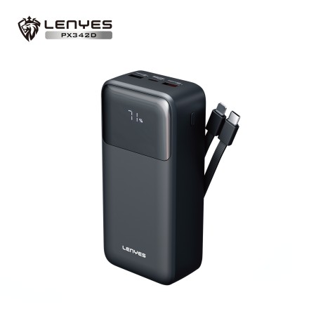 Power Bank Lenyes PX342D 30000mAh | 22.5W Fast Charging | Cables Integrados | Pantalla Digital Inteligente