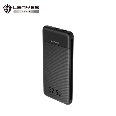 Power Bank Lenyes P541K Negro de 10000mAh con Carga Rápida 22.5W | Certificación 3C y Pantalla Digital