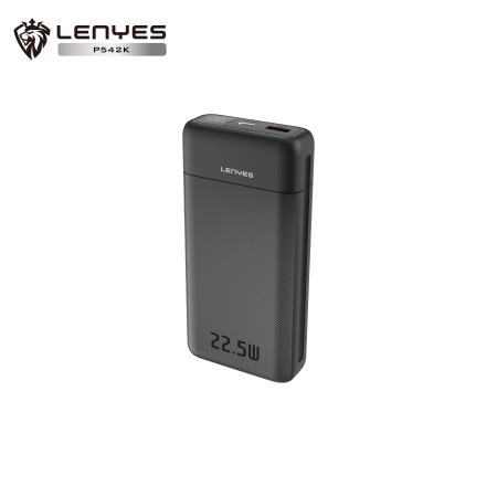 Power Bank Lenyes P542K Negro de 20000mAh con Carga Súper Rápida 22.5W con Pantalla Digital