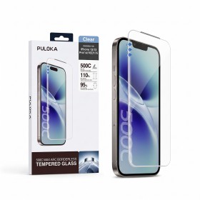 Compra al por Mayor PULOKA Cristal Templado Premium para iPhone 17E Sin Bordes con Malla Antipolvo y Arc 3D