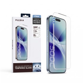Compra al por Mayor PULOKA Cristal Templado Premium para iPhone 16 Sin Bordes con Malla Antipolvo y Arc 3D