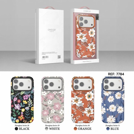 Stock mayorista Puloka OneGif diseño floral. Ajuste perfecto para iPhone 15 Pro Max