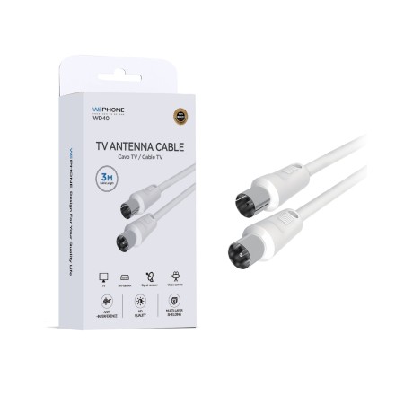 Cable de Antena TV Coaxial Premium 3 metros - WD40 | WEPHONE