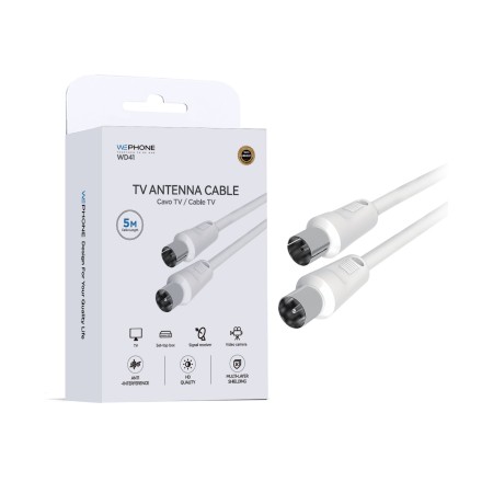 Cable de Antena TV Coaxial Premium 5 metros - WD41 | WEPHONE