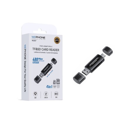 Lector de Tarjetas Universal 4in1 USB C y USB 2.0 - WJ07