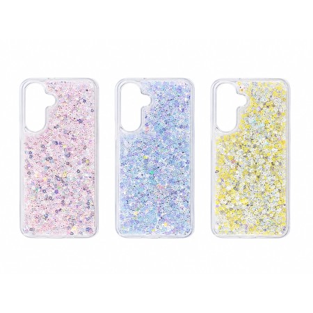 Funda Híbrida Transparente con Purpurina de Flores para Samsung A56/A36 – REF: 1361