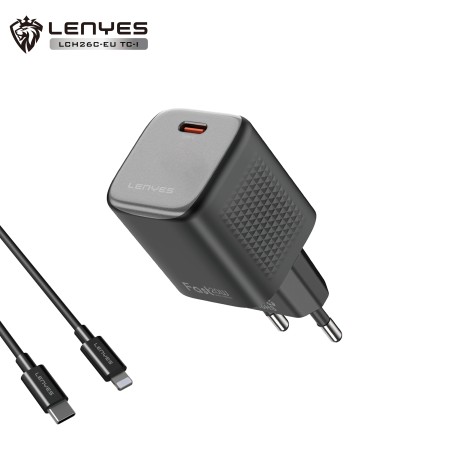 Kit Cargador Lenyes LCH26C-EU 20W + Cable Tipo-C a Lightning al por Mayor