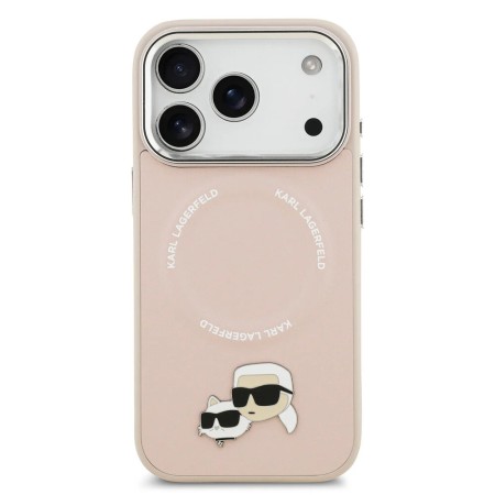 Venta al por Mayor Funda Karl Lagerfeld iPhone 17 Pro Rosa | K&C Pins y MagSafe