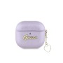 Funda Guess AirPods 4 Purple | Metallic Script Heart Charm
