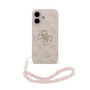 Funda Guess iPhone 17 Rosa | Correa Perlas y Logo Metálico | Mayorista