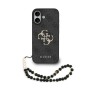 Funda Guess iPhone 17 Negro | Correa Perlas y Logo Metálico | Mayorista