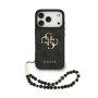 Funda Guess iPhone 17 Pro Negro | Correa Perlas y Logo Metálico | Mayorista