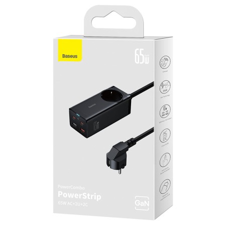 Regleta Baseus GaN3 Pro 65W con 4 USB y Enchufe AC Al Por Mayor