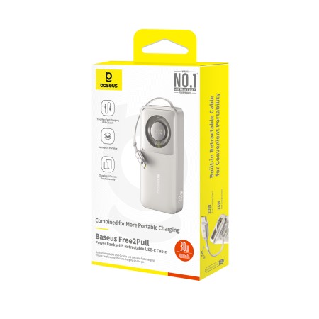 Baseus Power Bank Free2Pull 30W con Cable Retráctil | Mayorista