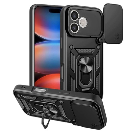 Funda Armadura con Tapa Deslizante Honor 600 Smart Cámara y Anillo | Wephone Mayorista
