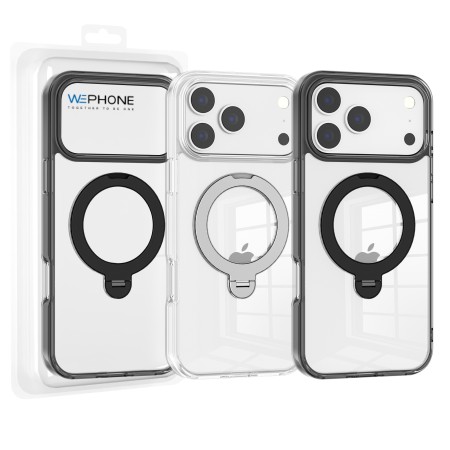 Funda Transparente con Anillo Soporte iPhone 17 Pro · Bumper Antigolpes | Wephone Mayorista