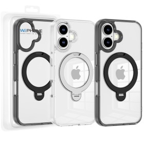 Funda Transparente con Anillo Soporte iPhone 17 · Bumper Antigolpes | Wephone Mayorista